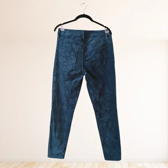 WHBM High-Rise Velvet Skinny Ankle Jeans - teal - size 6 - Picture 5 of 7